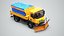 Aged Snow Plow Truck 3D Model - Winter Service Vehicle with Plow and Salt Spreader