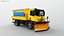 Aged Snow Plow Truck 3D Model - Winter Service Vehicle with Plow and Salt Spreader
