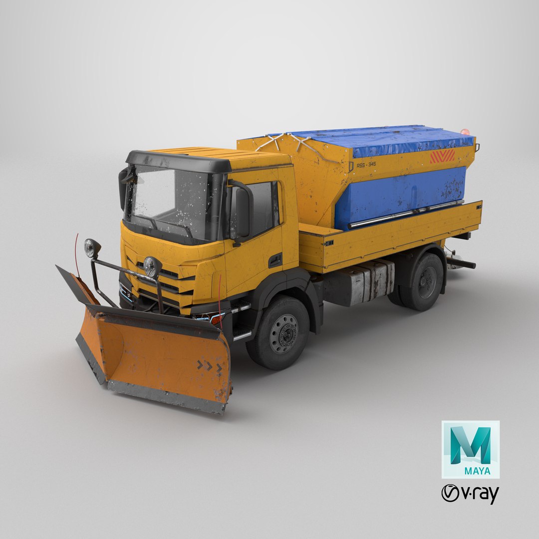 3D Aged Snow Plow Truck 3D Model - Winter Service Vehicle with Plow and Salt Spreader https://p.turbosquid.com/ts-thumb/3s/bZ2RnI/pV/stemcell_maya_vray_render/png/1762201635/1920x1080/fit_q87/b32bde4d7d78edb573b1be066d427b3a19cffc99/stemcell_maya_vray_render.jpg