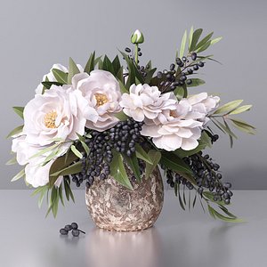 3D flower vase plant nature
