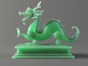 carved jade seal panlong 3D model