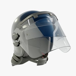 Police Riot Helmet PBR 3D model