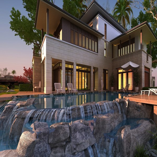 Architectural mansion villa sets model - TurboSquid 1600027