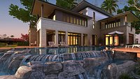 architectural mansion villa sets on 3ha with landscaping ready for unity or ureal engine