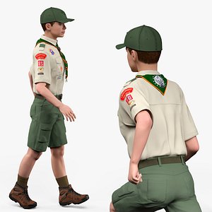 3D Boy Scout in Uniform Rigged for Cinema 4D model