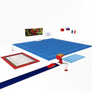 3D gymnastic vaulting table trampoline