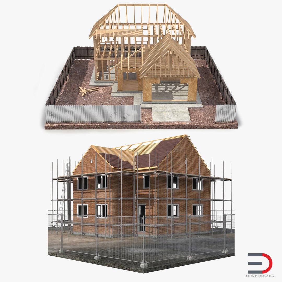 Private House Construction 3D Models Collection 3D model preview