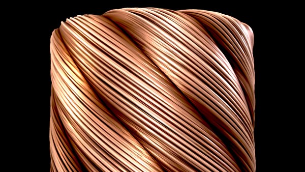 modelo 3d Material y texturas de los cables de cobre sin costura ...