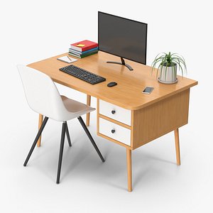 Home Office Desk Set 3D model