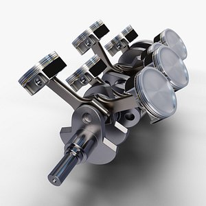 Animated V8 Engine model