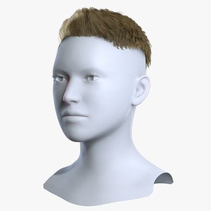 Realistic Blonde Mohawk Punk Hairstyle 3D Asset 3D model