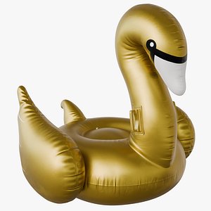 Inflatable Luxe Ride On Float Gold Swan