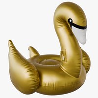 Inflatable Luxe Pool Raft Float Gold Swan