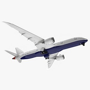 Commercial Jet Airliner Boeing 787-8 Rigged 3D model