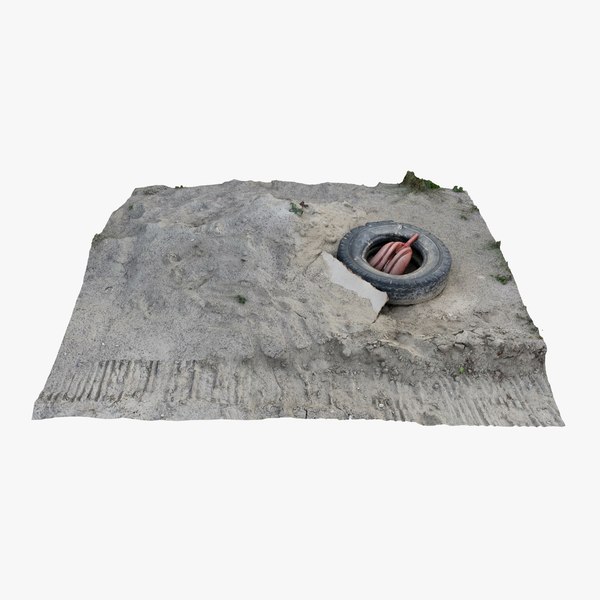 3D модель Gravel Ground Tire 01 - 3D photogrammetry model scan of sand ...