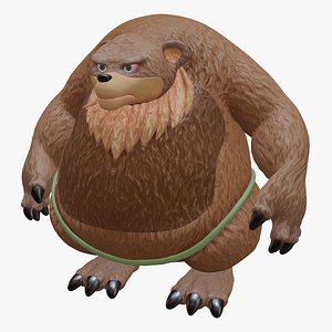 3D Chubby Fat Bear Rigged 3D Model