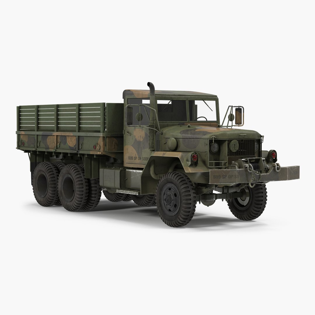 Military Cargo Truck m35a2 Camo 3D model preview