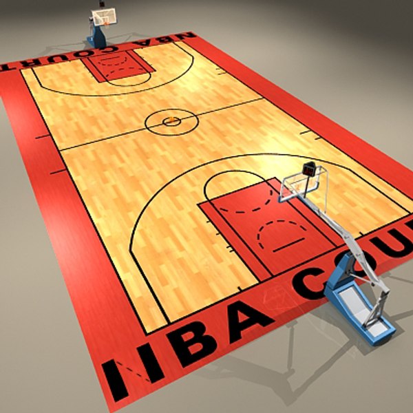 3d official basketball court ball