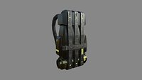 Sci-Fi Carbon Fiber Backpack - Character Design