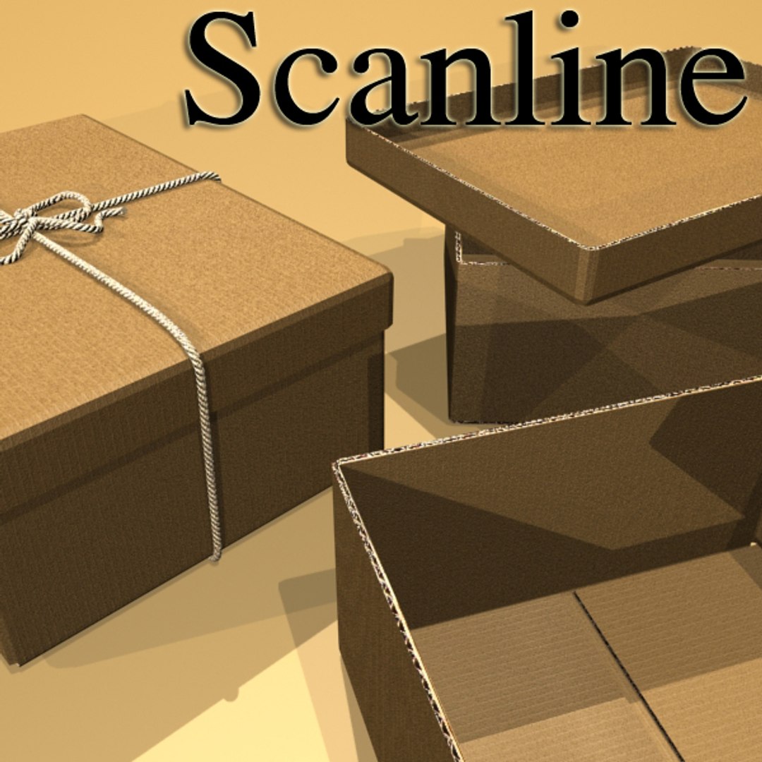 photorealistic cardboard box rope 3d max
