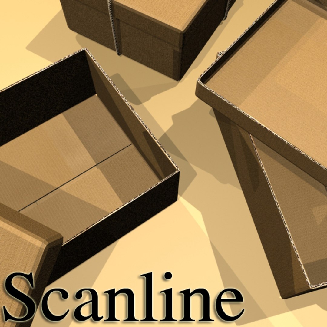 photorealistic cardboard box rope 3d max