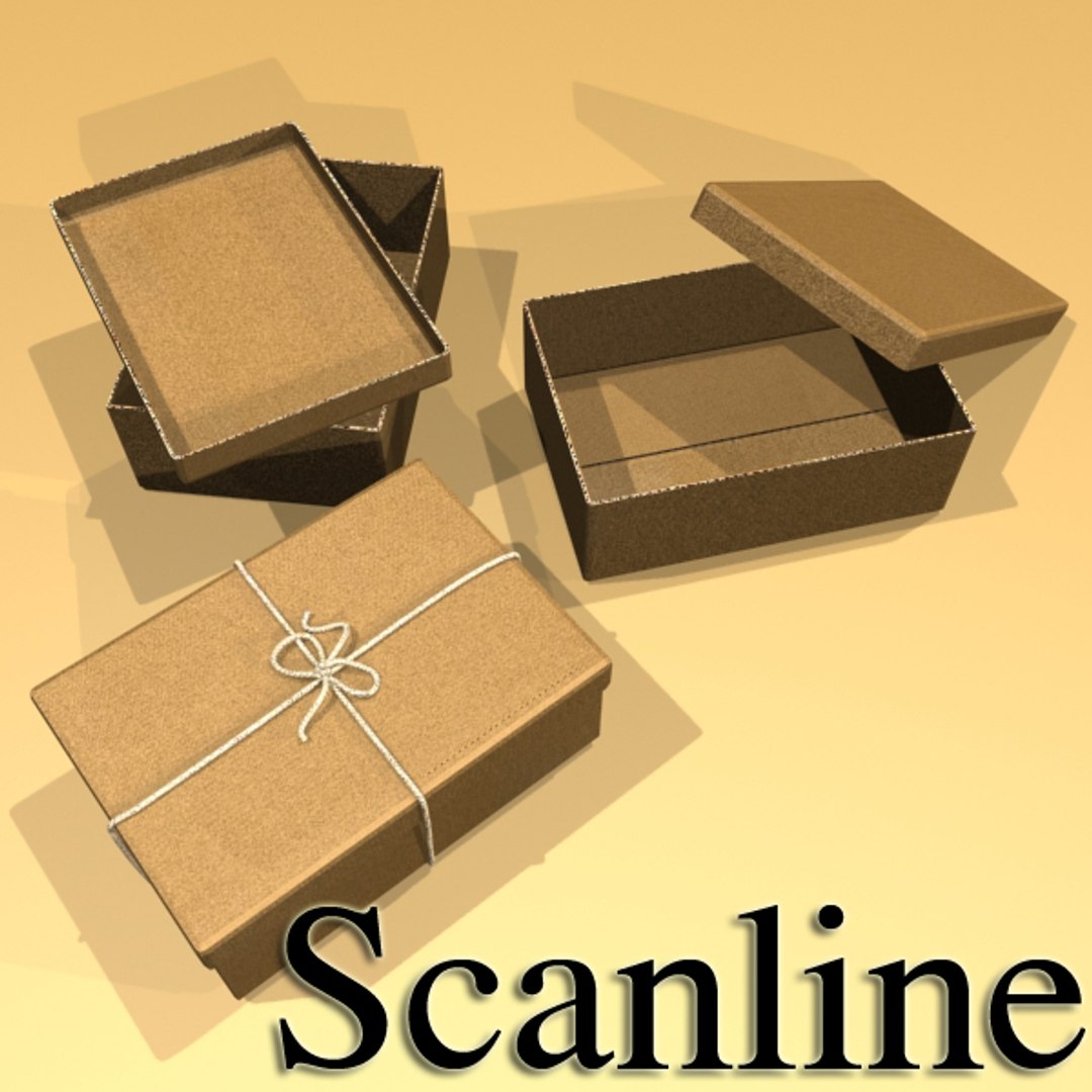 photorealistic cardboard box rope 3d max