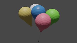 Balloons with holder 3D model
