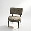 Modern Lounge Chair Upholstered Fabric Metal Frame 3D Model