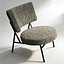 Modern Lounge Chair Upholstered Fabric Metal Frame 3D Model