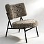 Modern Lounge Chair Upholstered Fabric Metal Frame 3D Model