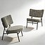 Modern Lounge Chair Upholstered Fabric Metal Frame 3D Model