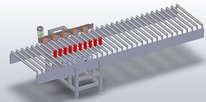 Roll conveyor packing box clamping unit