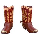 Western Cowboy Boots Pair PBR Low Poly 3D Model