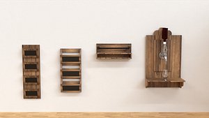 Collection Mural Wooden Newspaper Rack Cabinet Dispenser