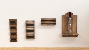 Collection Mural Wooden Newspaper Rack Cabinet Dispenser