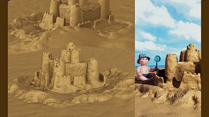 Beach sandcastle 3D model model