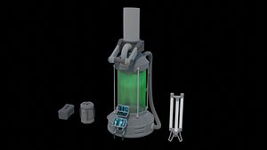 3D model Laboratory interior kit Low-poly