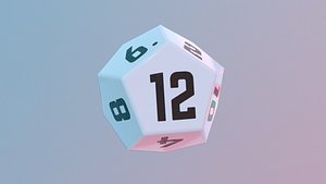 Dice d12 game ready PBR