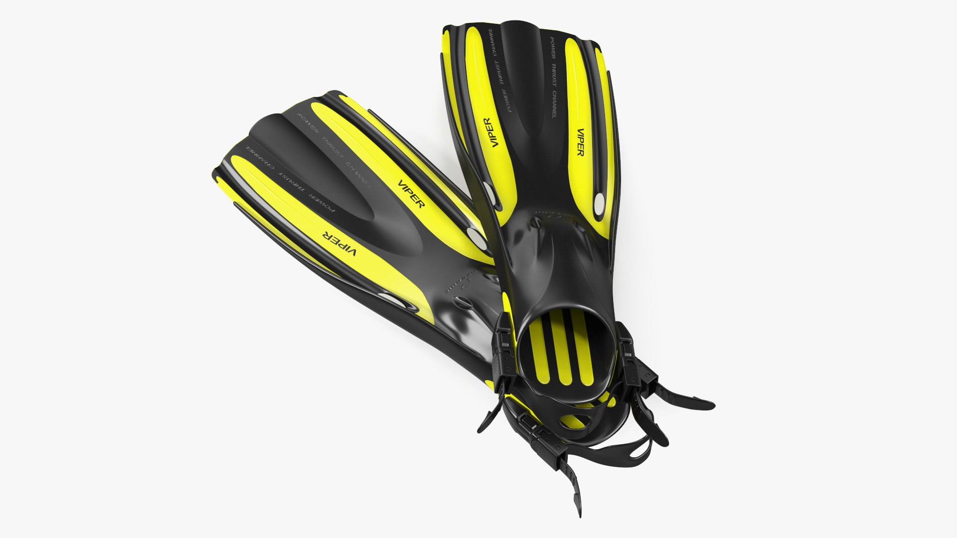 Oceanic Viper Open Heel Fins 3D model preview