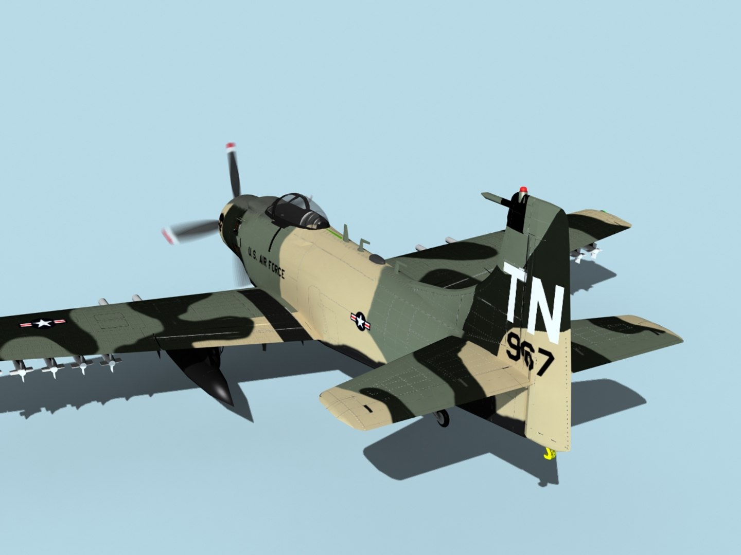 3D Skyraider Douglas A-1 Usaf Model - TurboSquid 1488645