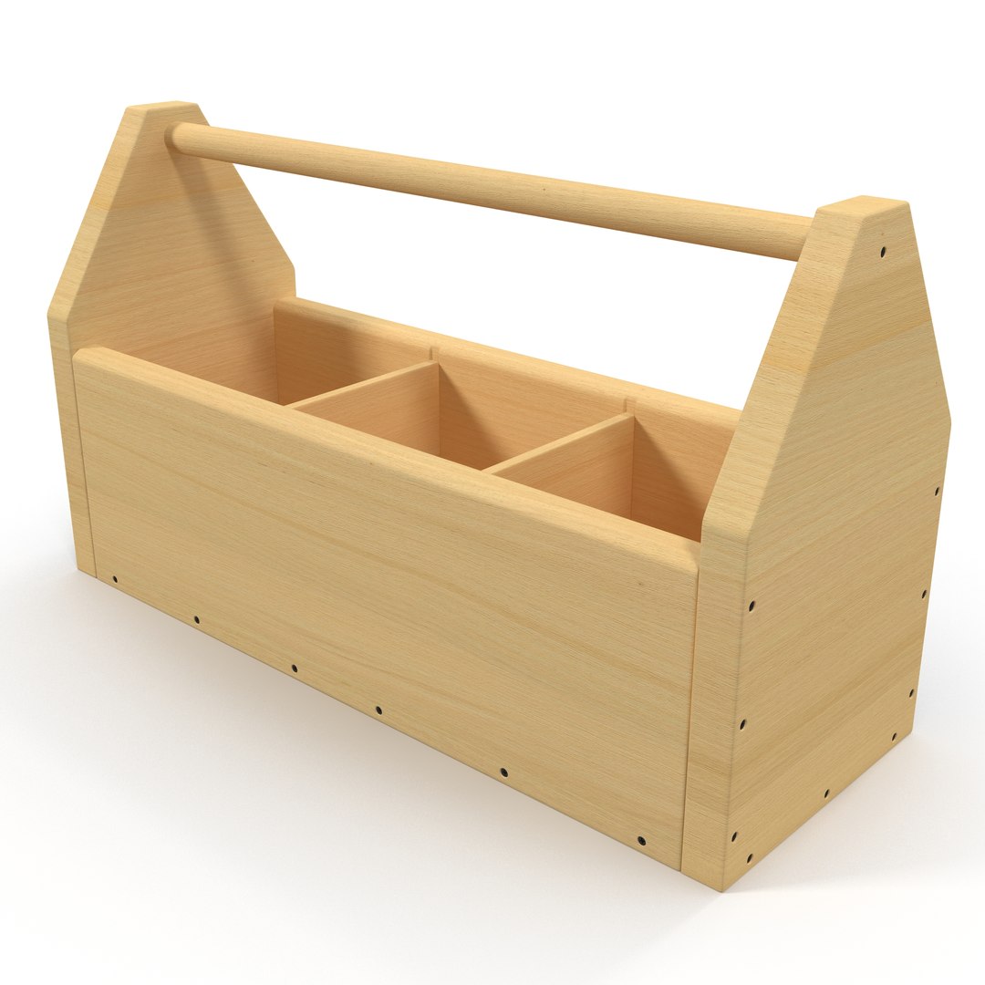 Wooden Tool Box 3D Model 3D model preview