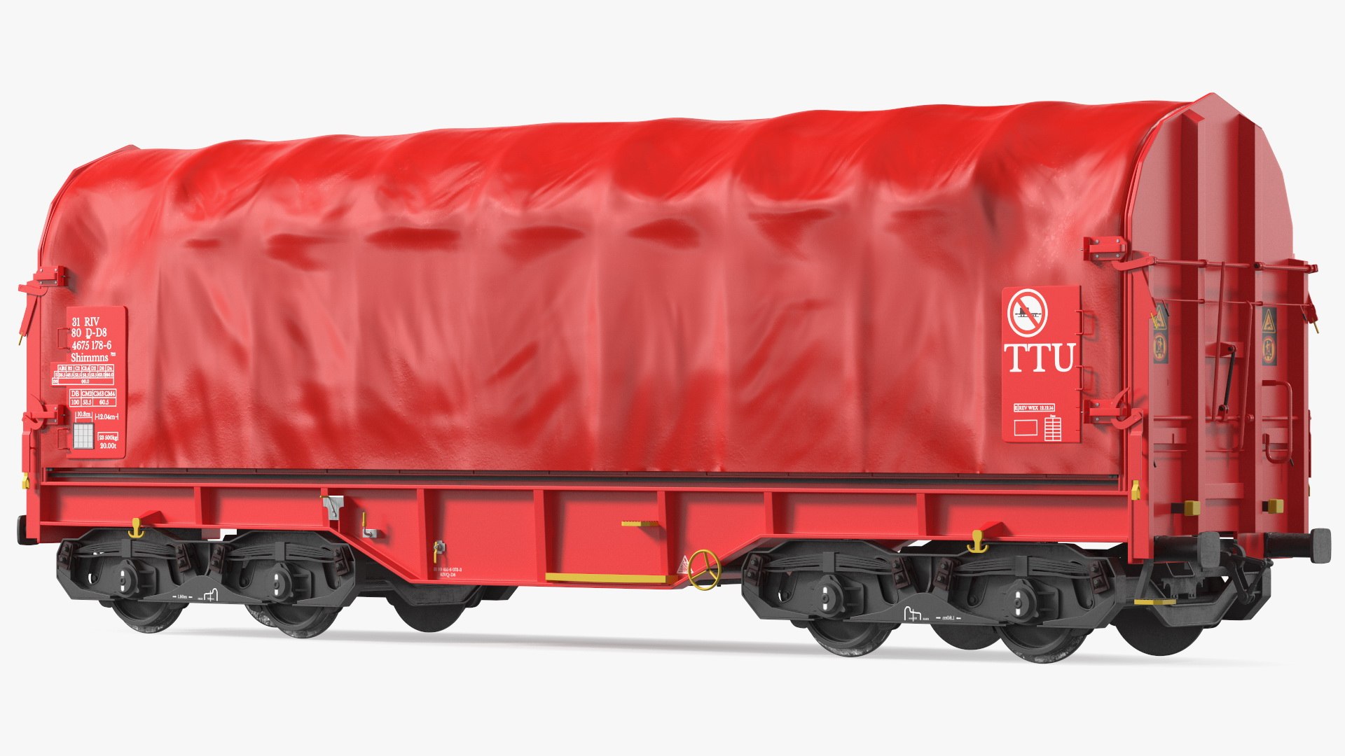 DB Cargo Coil Transporter Tarpaulin Freight Wagon Closed Clean 3D model preview