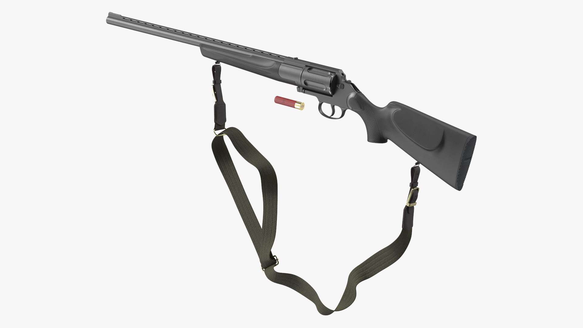 Revolver Shotgun MC255 Polymer Rigged for Cinema 4D 3D model preview