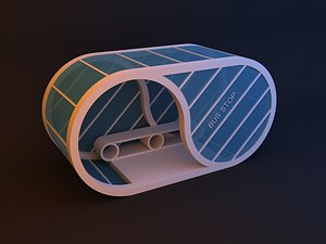 3D Capsule scifi futuristic bus stop model