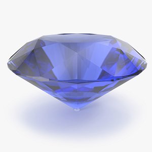 3D Round Brilliant Cut Blue Sapphire