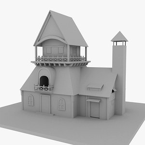 3D Medieval House Base Mesh model