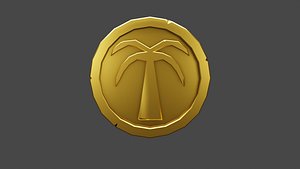 Double Sided Palm Tree Doubloon 3D model