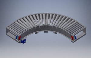 Curve Belt Conveyor 3D CAD Model