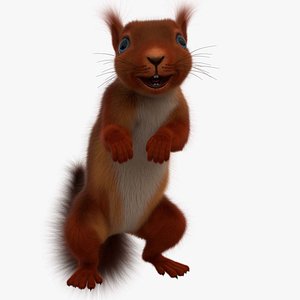 3D Squirrel FUR ANIMATED model
