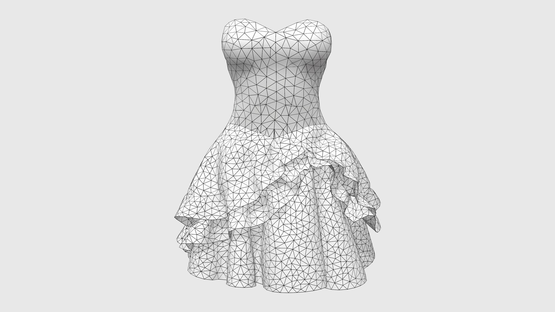 3D Strapless Dress Model - TurboSquid 1904535